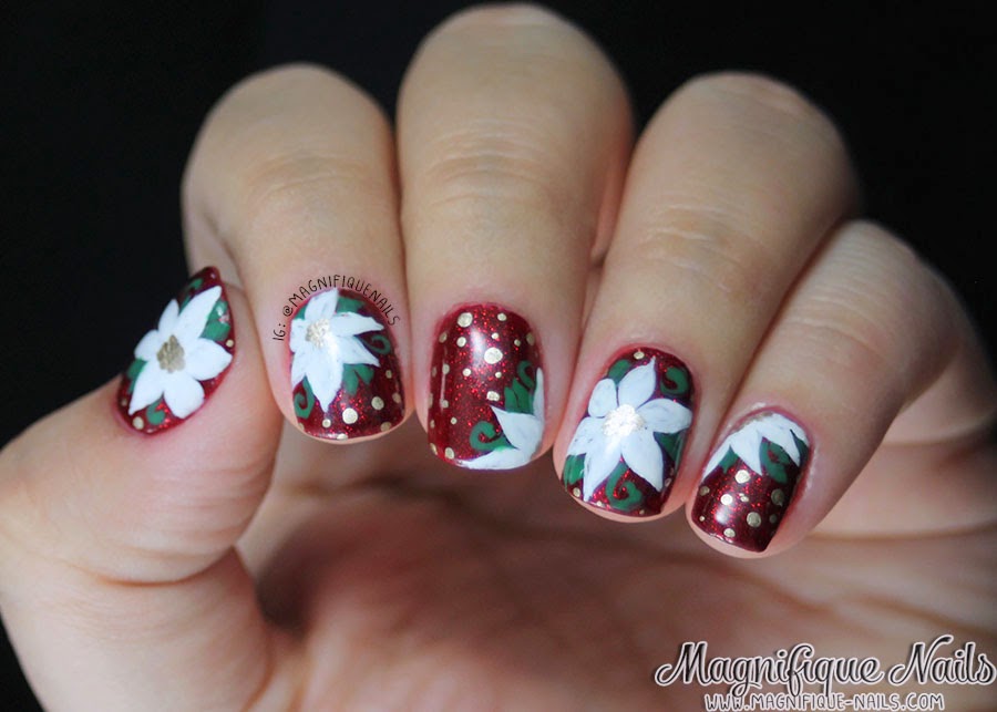 4. Dried Poinsettia Nail Art Ideas for the Holidays - wide 6
