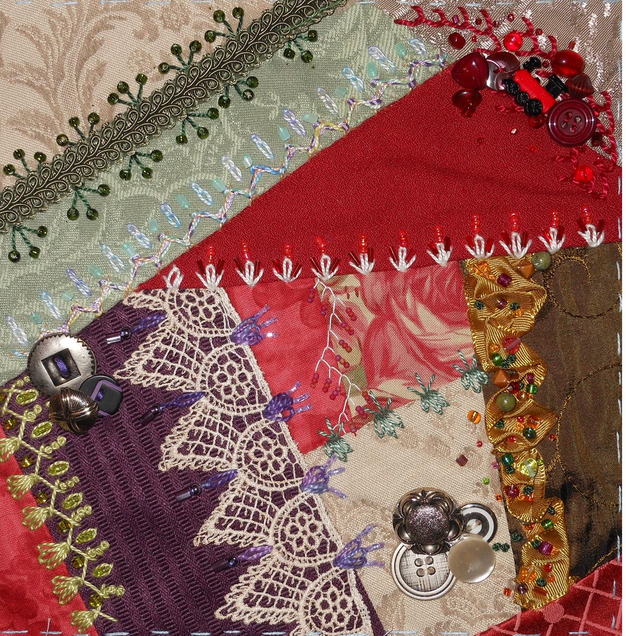 Leslie's Garden and Other Delights MY CRAZY QUILT PROGRESS