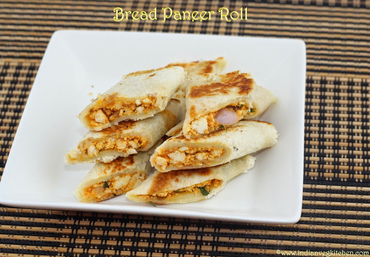 IndianVegKitchen Bread Paneer Roll Kids Lunch box Recipe Under