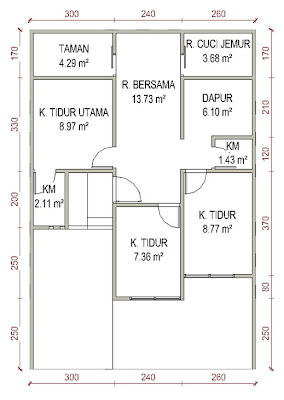 Gambar Denah Rumah Minimalis Type 60 Minimalis Modern