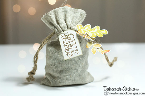 Fall treat bag by Taheerah Atchia for Newton's Nook Designs | Falling into Autumn Stamp Set