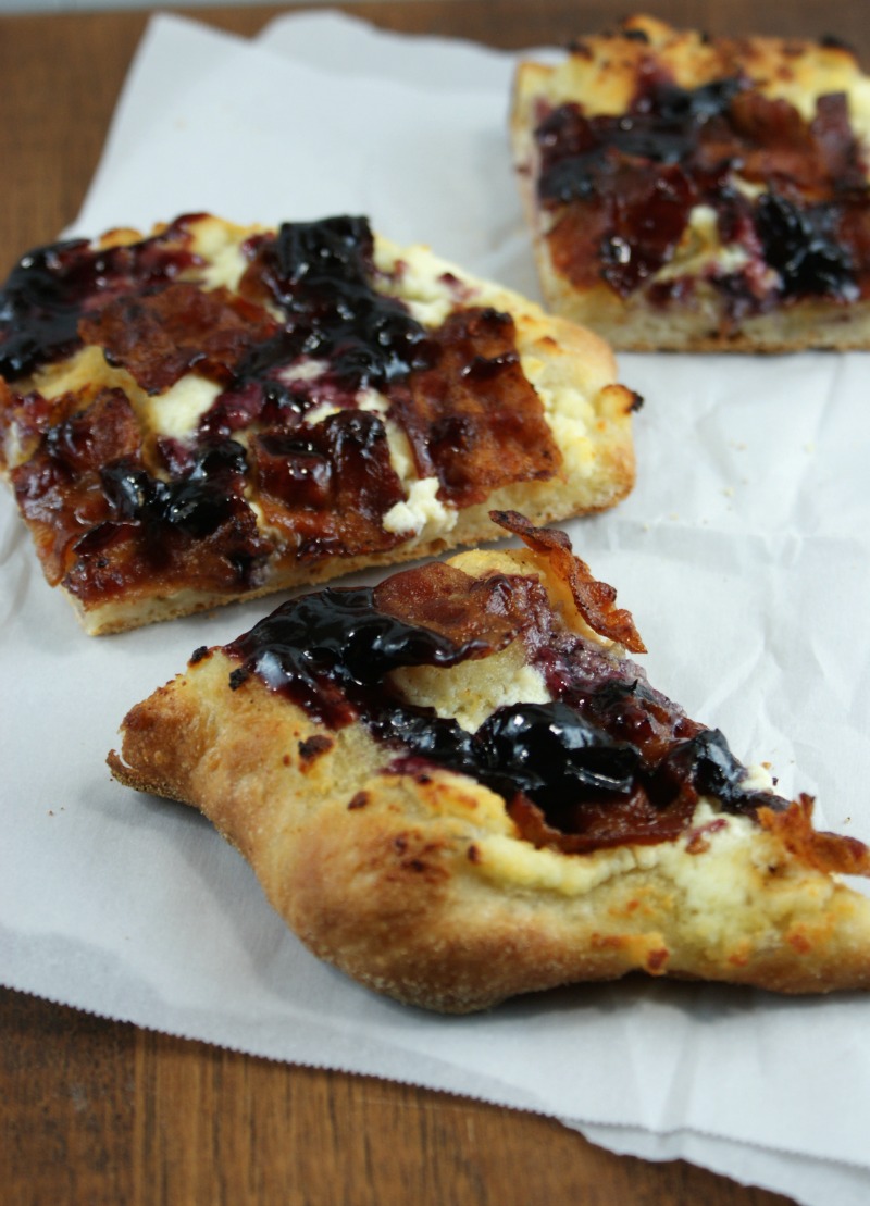 Authentic Suburban Gourmet Bacon and Blueberry Jam Pizza Friday