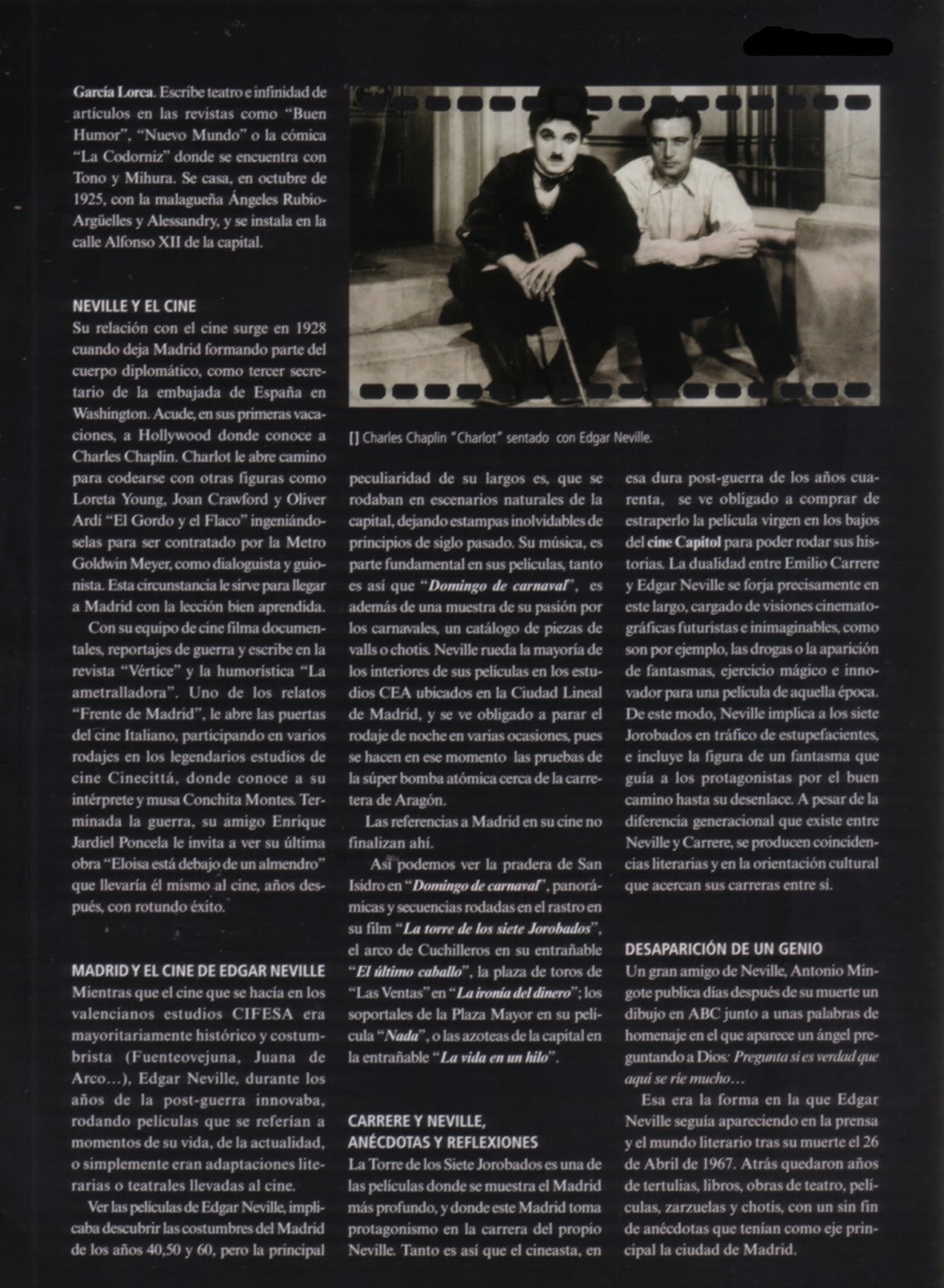 CRONISTA DE MADRID MADRILEÑOS ILUSTRES 1. EDGAR NEVILLE