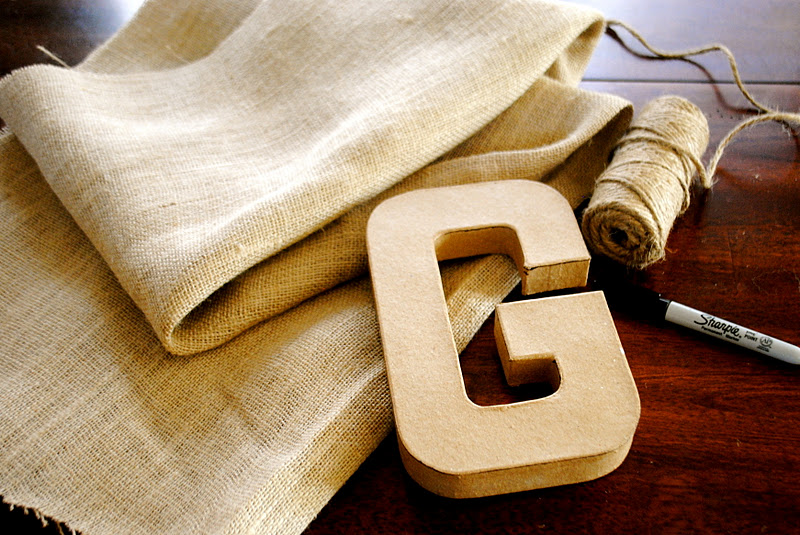 The Johnston's {DIY Burlap Letter}