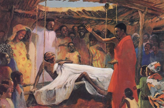 Mafa037 Jesus heals a paralyzed man