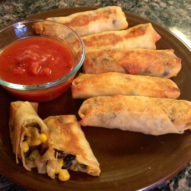 Tasty and (Mostly) Healthy Recipes Black Bean & Corn Baked Egg Rolls