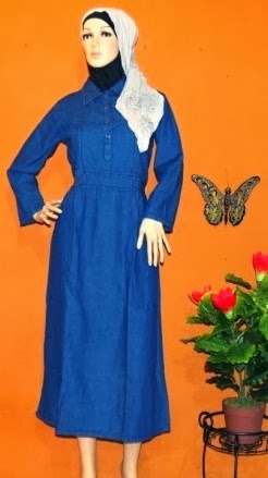 Gamis jeans murah GJ1047 Gamis jeans murah GJ1047