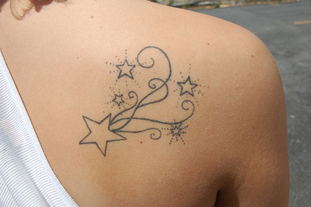 Feminine Girly Star Tattoos Ideas