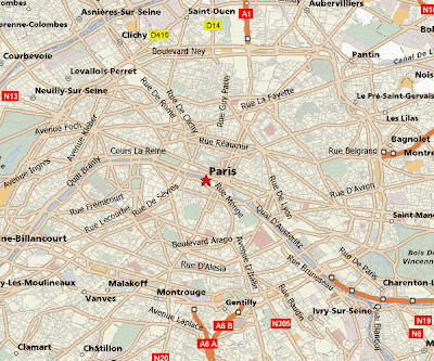 Paris Plan de la ville France