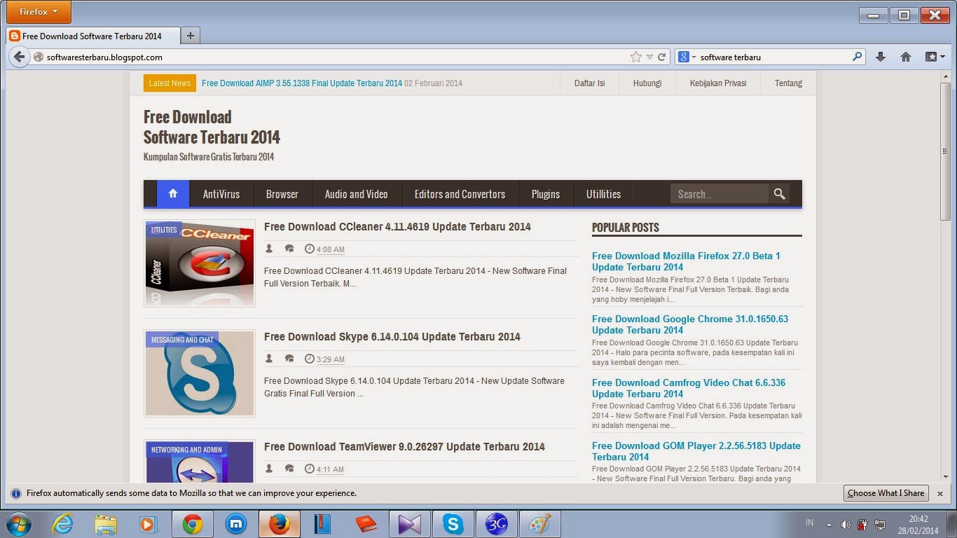 Upgrade mozilla firefox terbaru