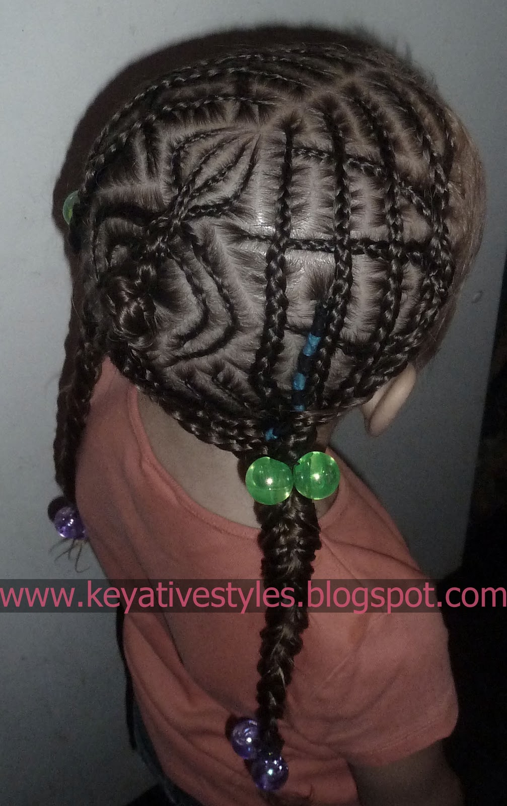 Keyative Styles Halloween Style Cornrowed Spider Web Design