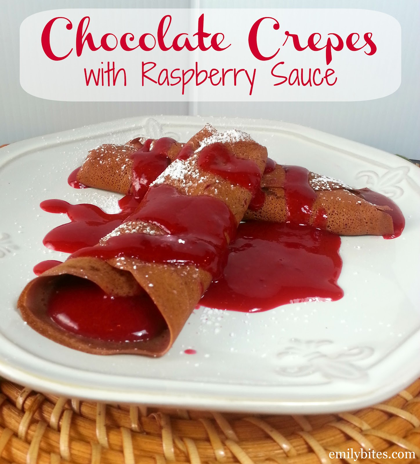 Chocolate Crepes with Raspberry Sauce