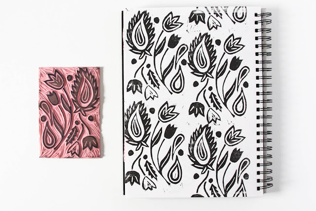 2x2 Sketchbook, #2x2Sketchbook, Anne Butera, Sketchbook, patterns, lino cutting, painting, paisley