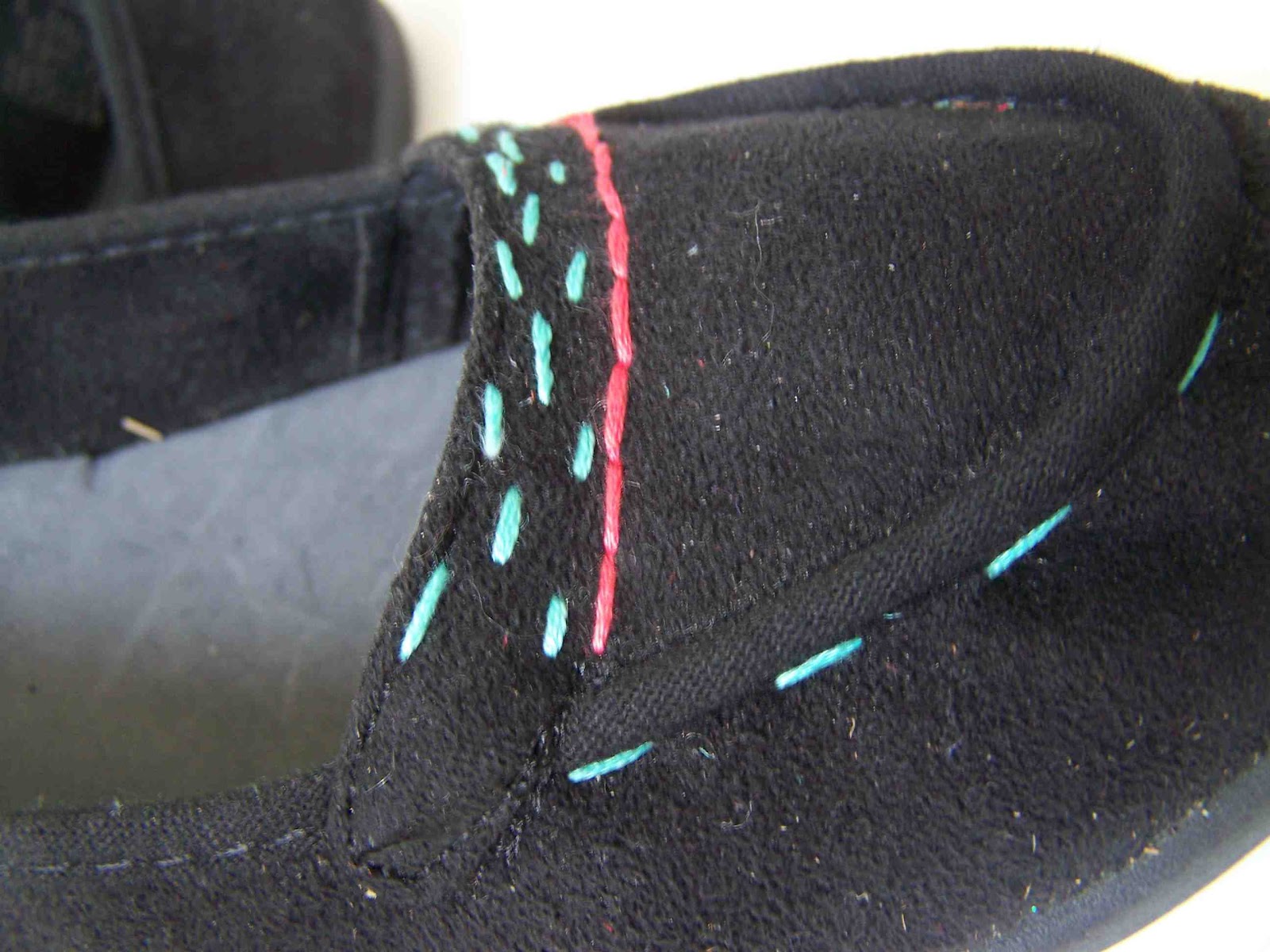 Made by Me. Shared with you. Shoe Makeover A Lil' Bit of Stitching