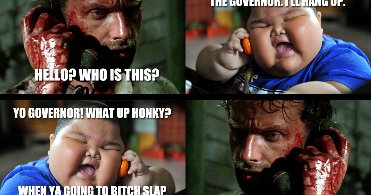 Funny Meme-mories: Fat Baby calls Sheriff Rick Grimes from The Walking Dead