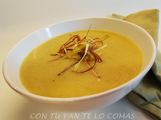 Crema De Verduras Con Puerro Frito