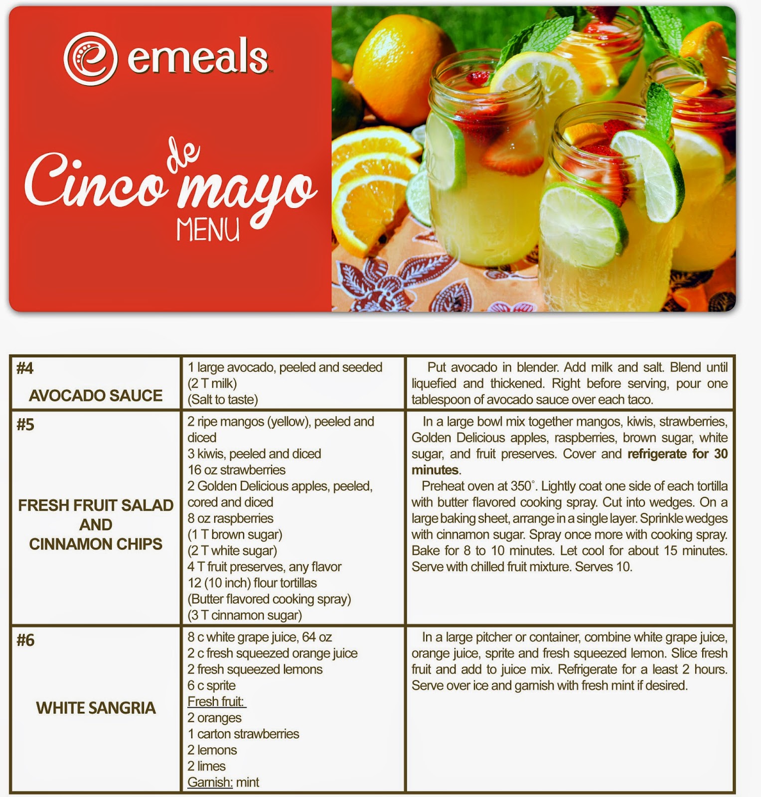 Cinco de Mayo full menu from @eMeals