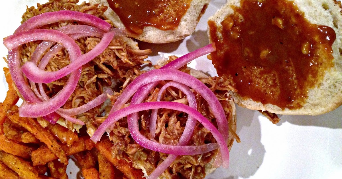 CrockPot BBQ Chicken Sliders with Homemade Pickled Onions Schue Love