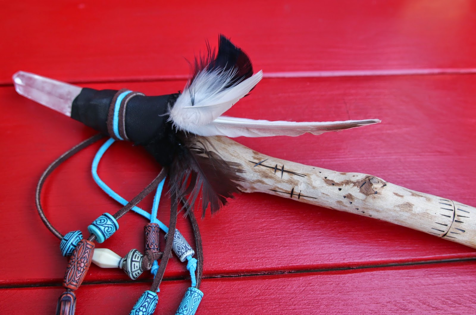 The 7 Directions Footsteps Native American Talking stick (SOLD)