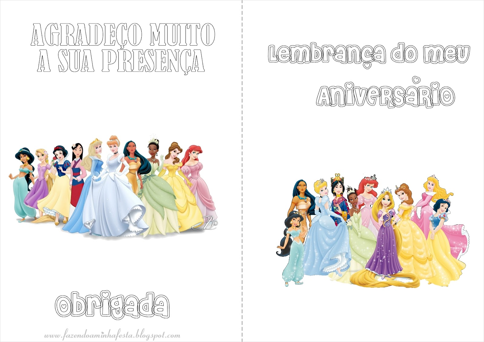 Princesas para colorir e imprimir