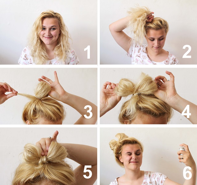 1. Let your hair down and brush it out. The more brushed your hair is the neater your bow will