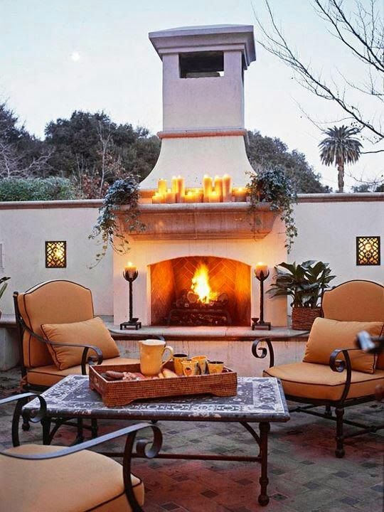 Beautiful Backyard Fireplace...