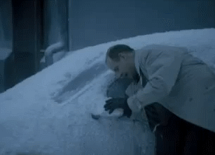 bad morning? hamlet the mild cigar advert scraping ice off your car man in clouseau coat clears snow from wrong car funny fail