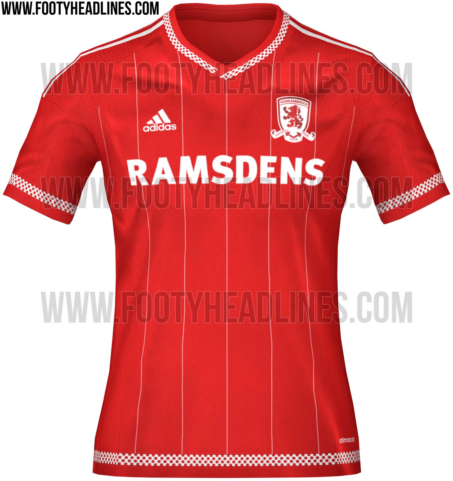 Middlesbrough 1516 Home Kit Released Footy Headlines