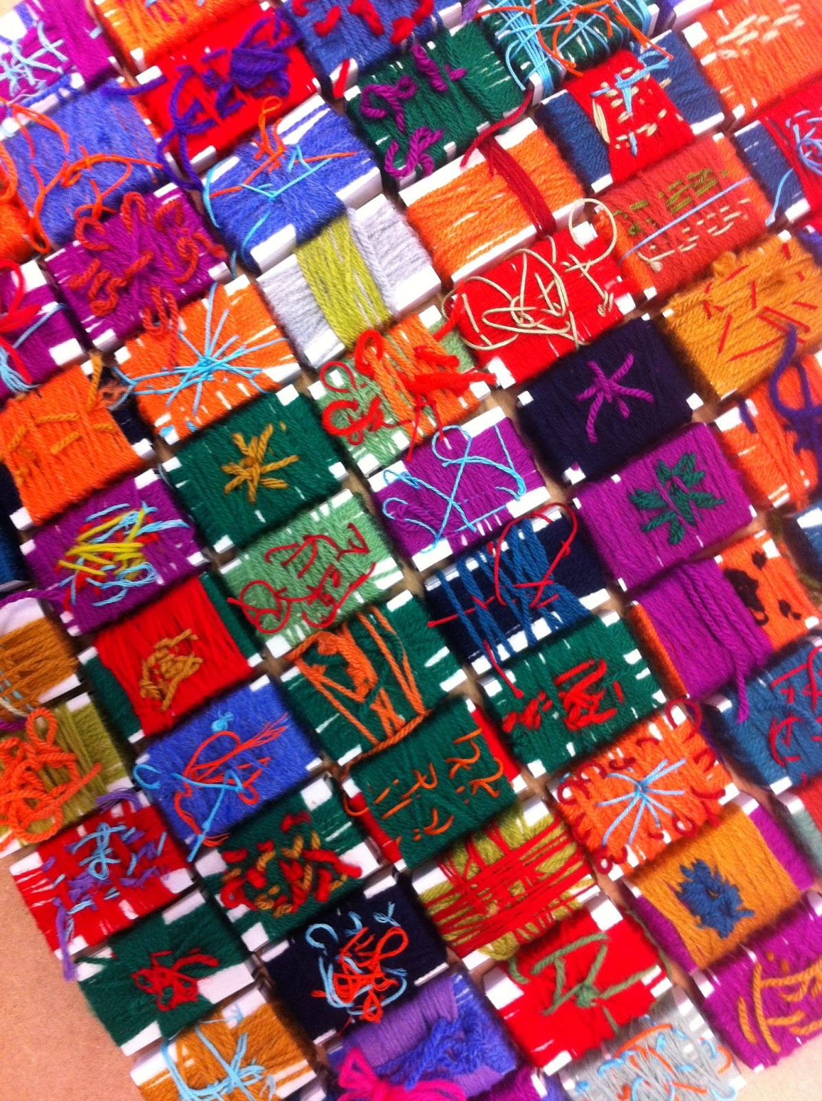 Matchbox wrapping textile project Years 1 - 4 Detail of finished boxes Matchbox wrapping textile project Years 1 - 4 Detail of finished boxes