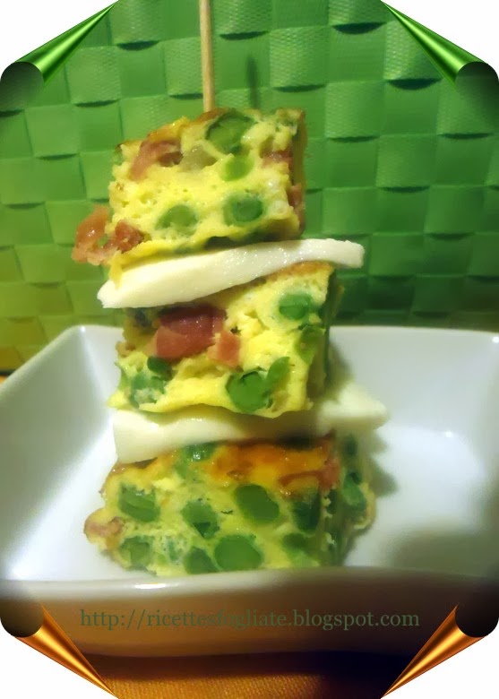 Ricette sfogliate.. FRITTATA AL FORNO CON PISELLI E PANCETTA (anche