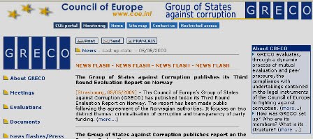 The Group of States against Corruption (GRECO)