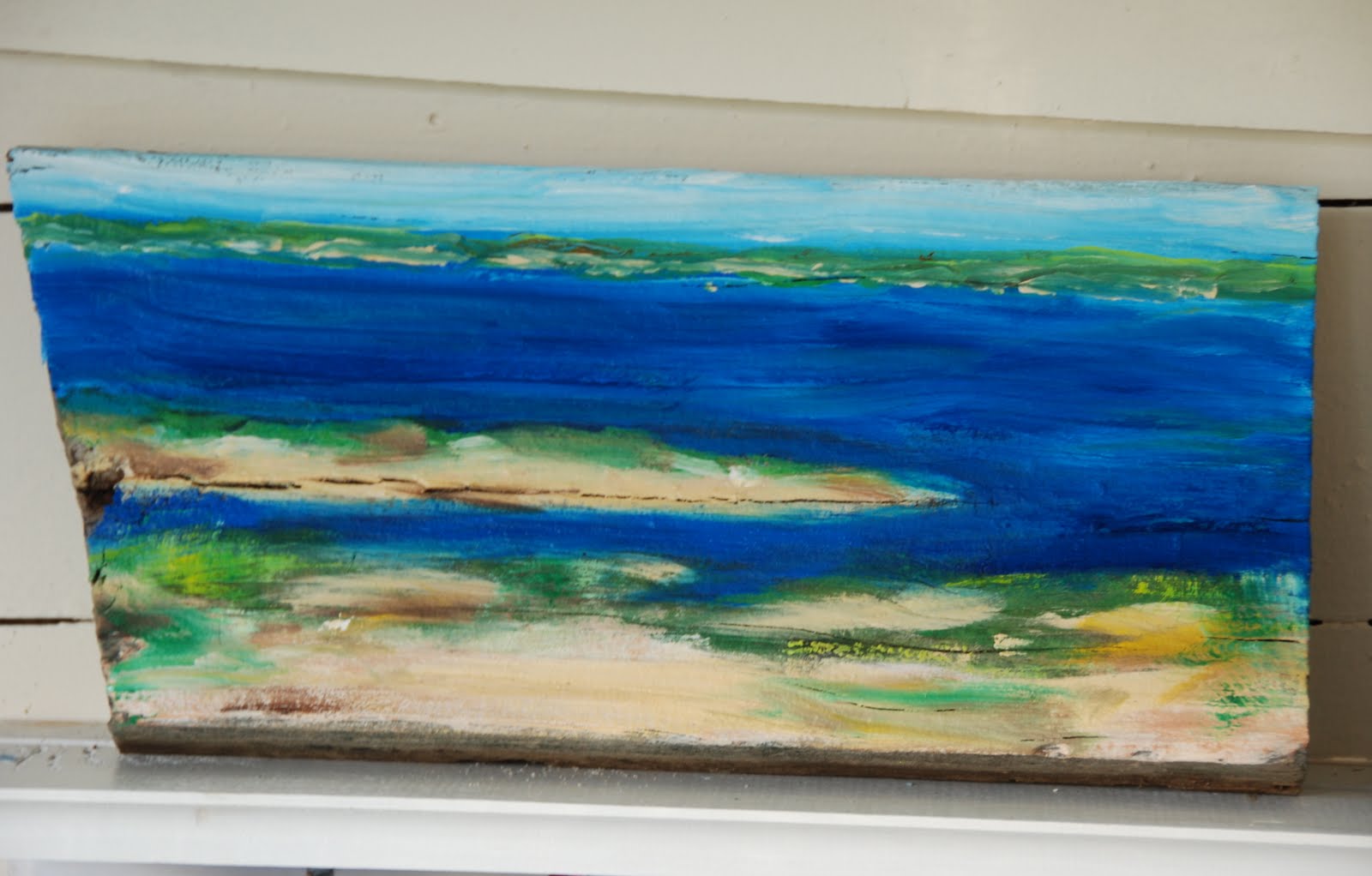 Robin's Blog Latest oil painting on driftwood