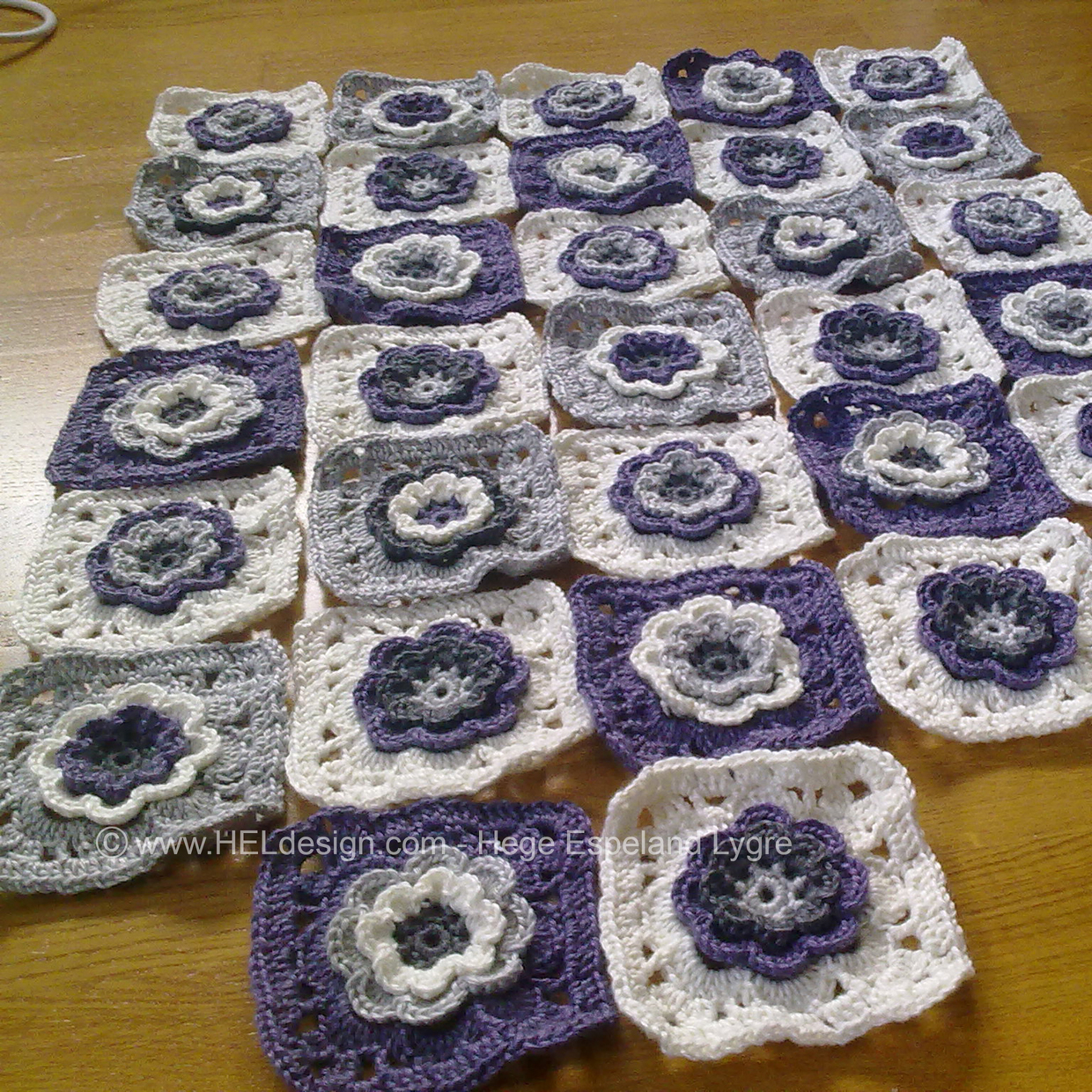 Crochet By Hege CROCHET BABY BLANKET Purple & Gray