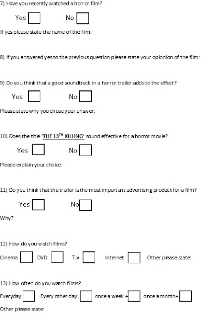 blank questionnaire template