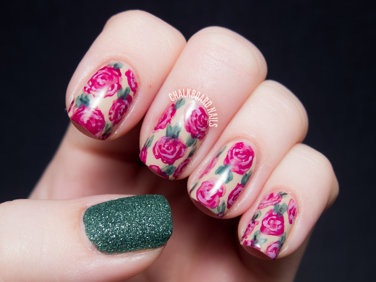 2. Rose Nail Art on French Tips - wide 3