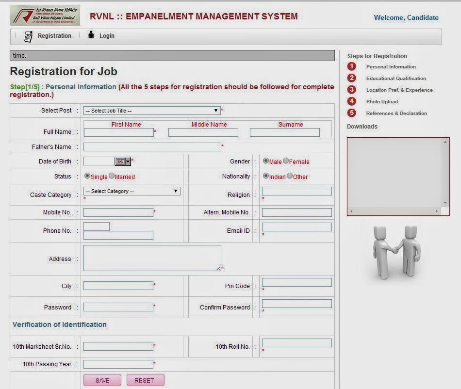 Registration for Job Online Civil