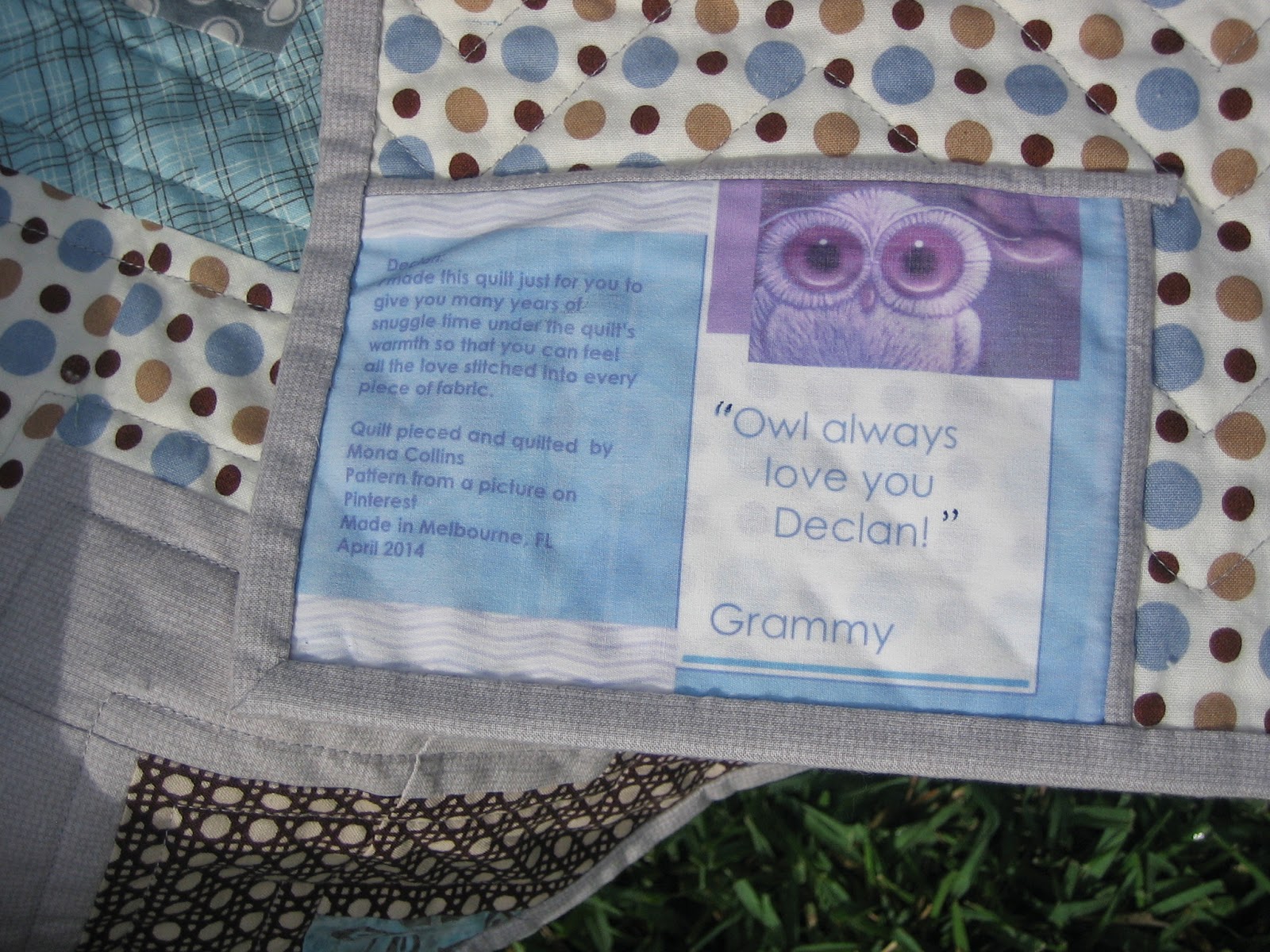 Grammy's Quilting Studio Chevron baby quilt for my new Grandson