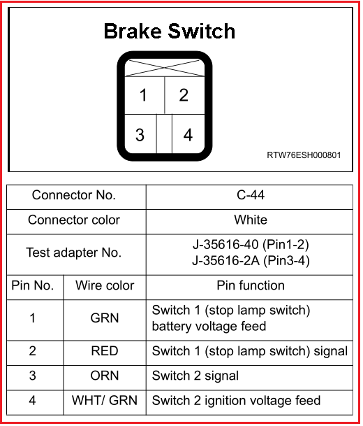 TECHNIC AUTO CAR DMAX Brake Switch วงจร สวิทช์ไฟเบรกอีซูซุดีแม็ก