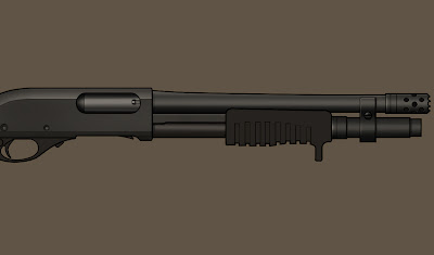 Remington 870 Breacher Art firearm art, design, rendering, Resolution indie author