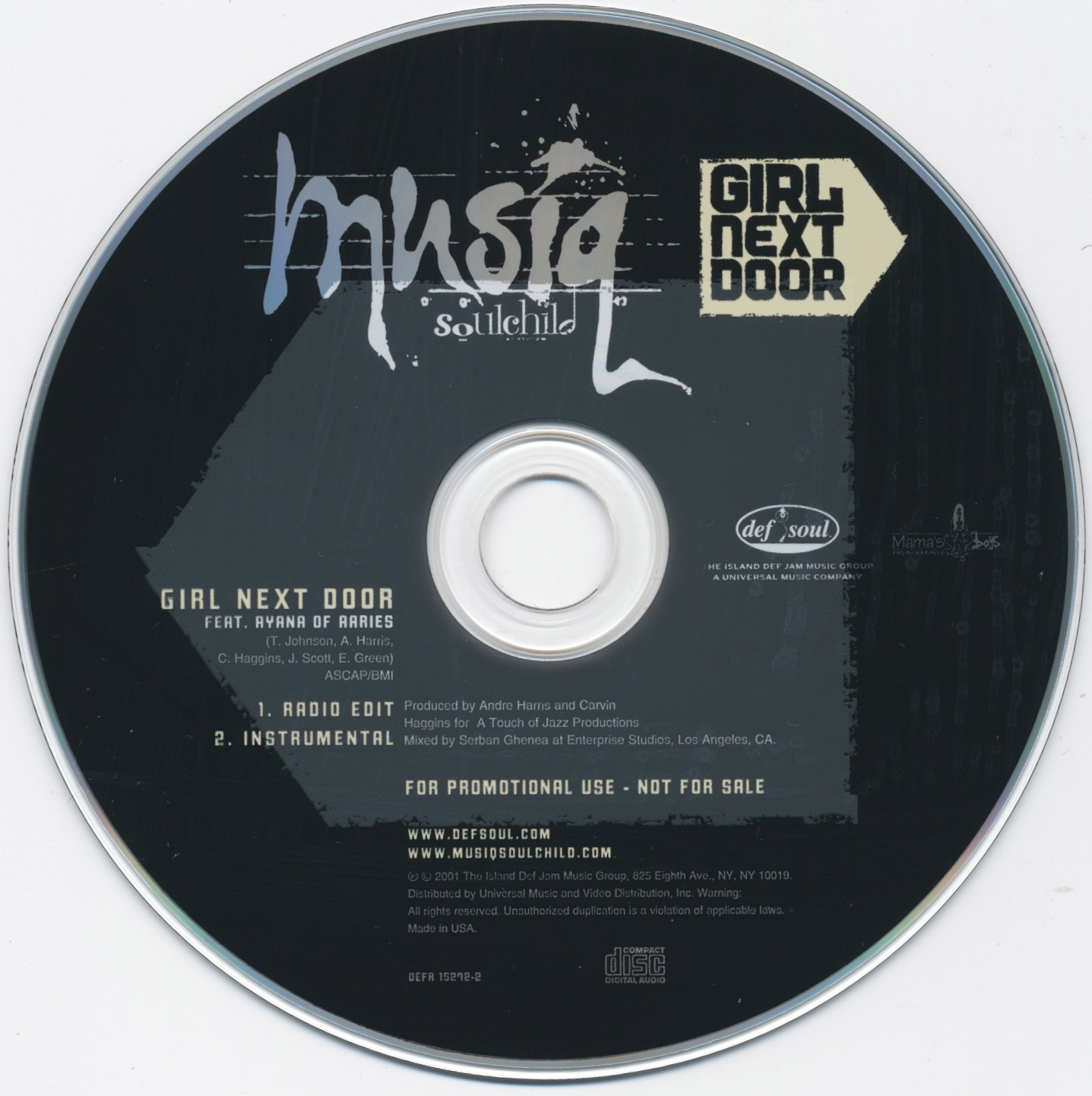 The Lb Collection Musiq Soulchild Girl Next Door Cds 2001