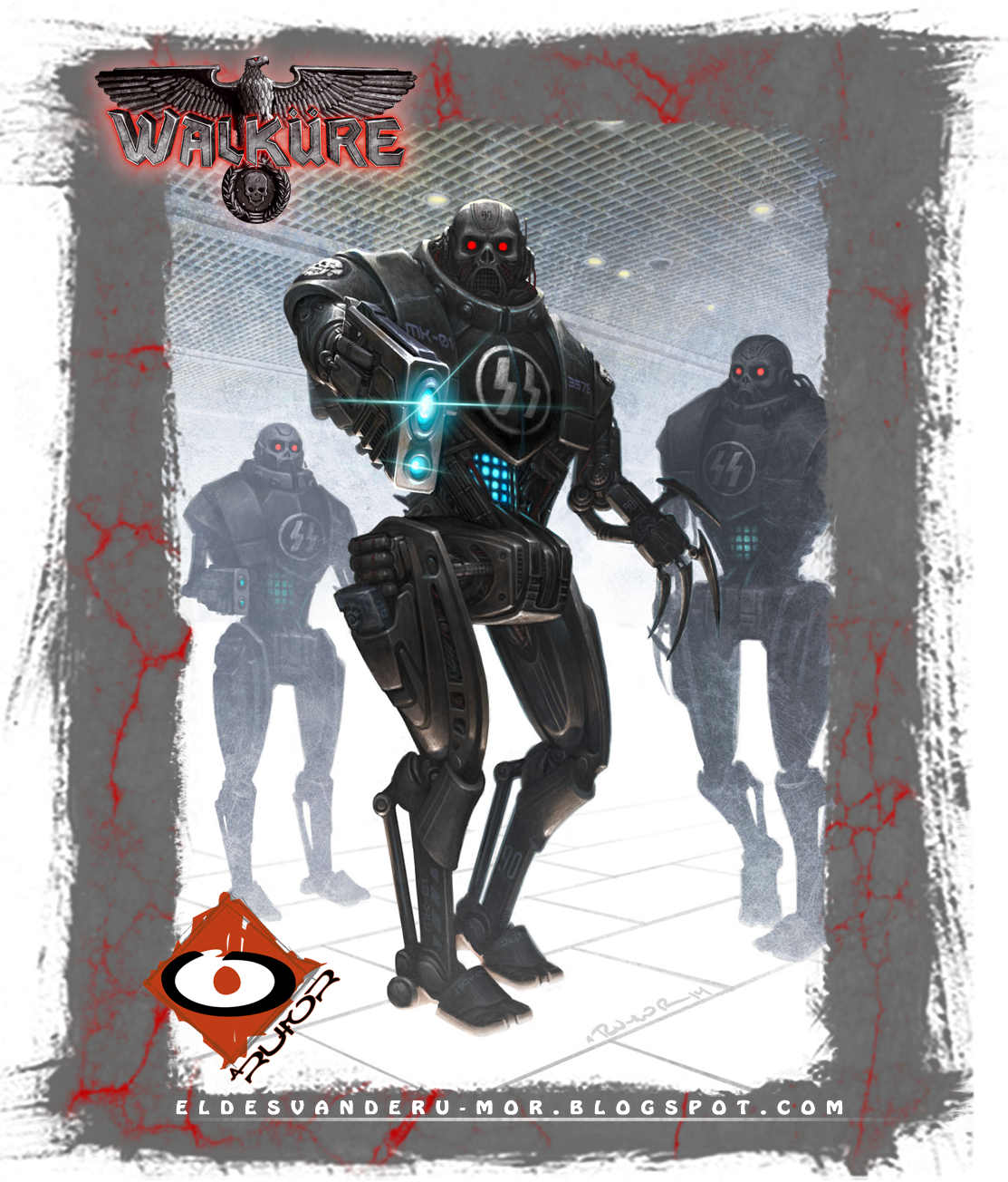ilustración realizada por ªRU-MOR, Robot de la SS para WALKÜRE ilustración de personaje para el RPG WALKURE (Robot de la SS alemán) hecha por ªRU-MOR. sci-fi