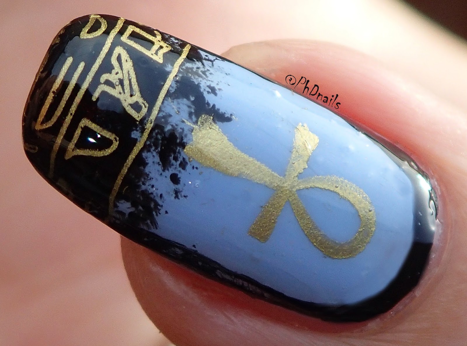 PhD nails 30 Days of Colour Stamping nail art using plate EDM 08