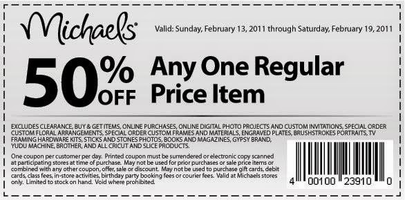 Michaels online printable coupons