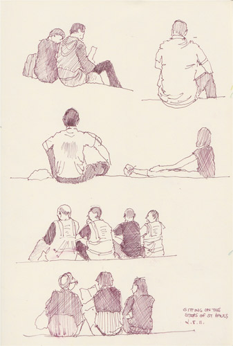 Urban Sketchers London Sketching People On The Steps Of St Paul S Cathedral,Easy Human Face Sketches