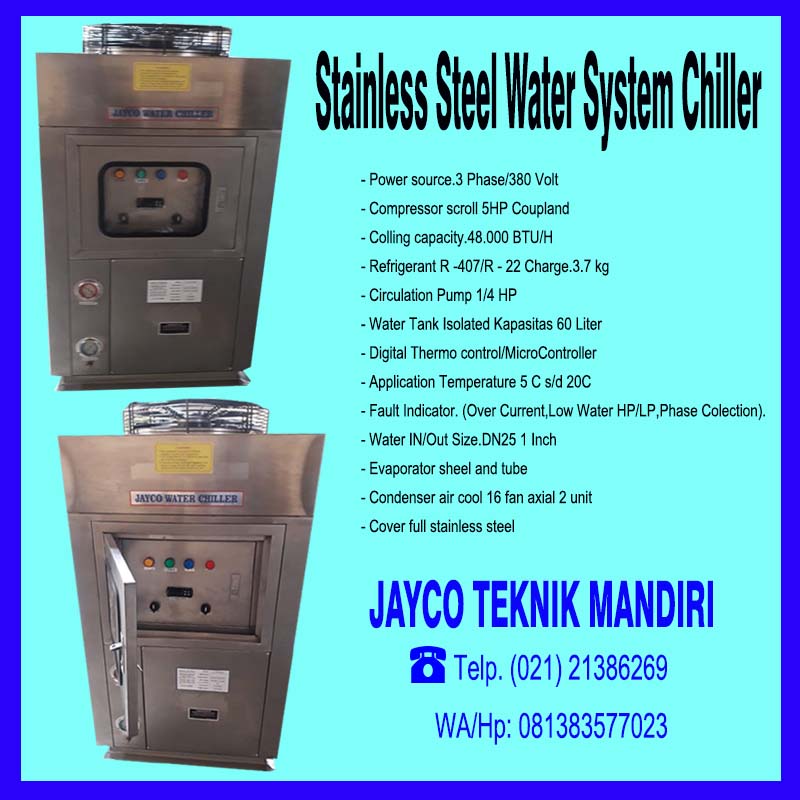 jual water chiller 5 pk air cool