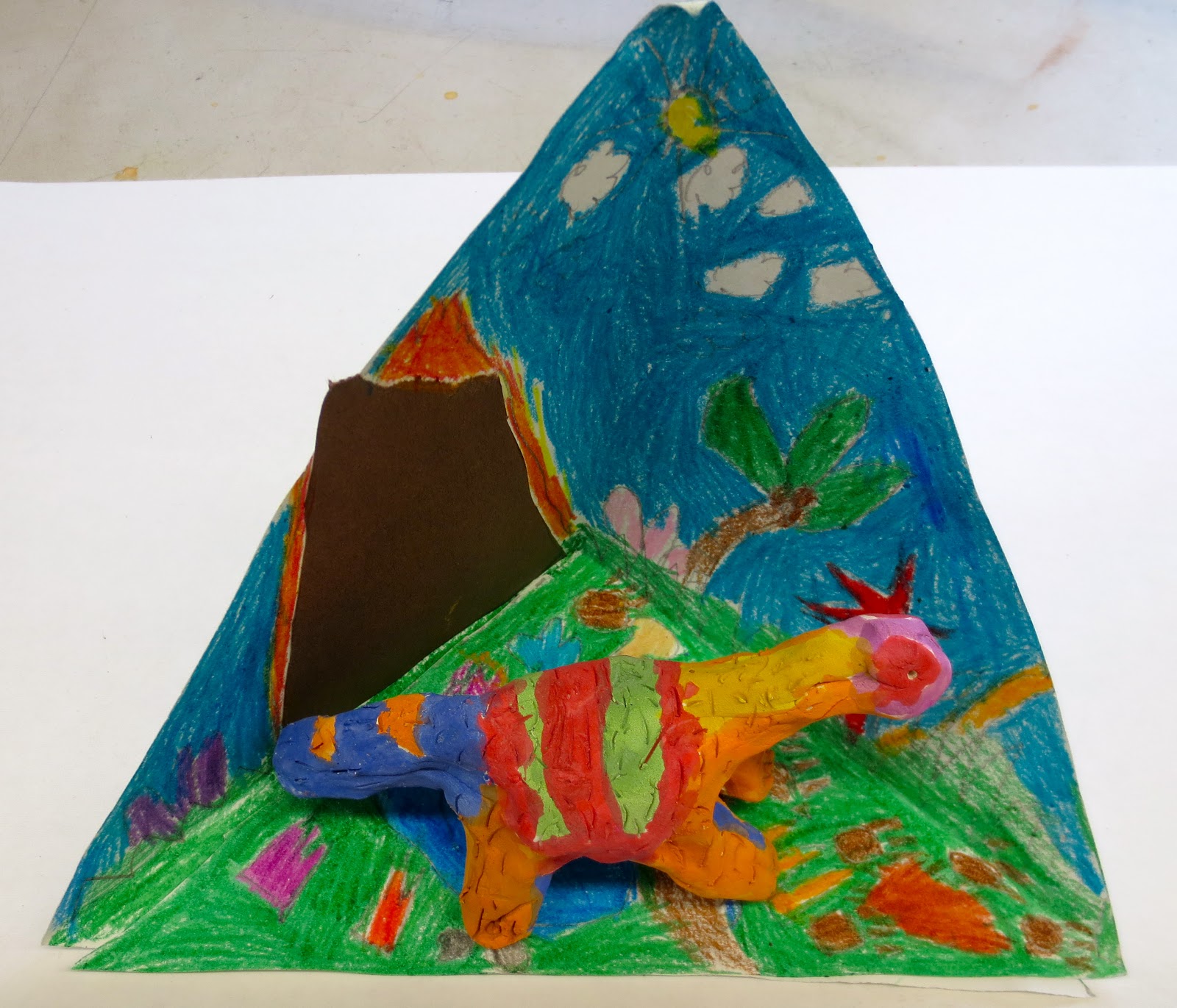 Zilker Elementary Art Class: 1st Grade Clay Dinosaur Sculptures