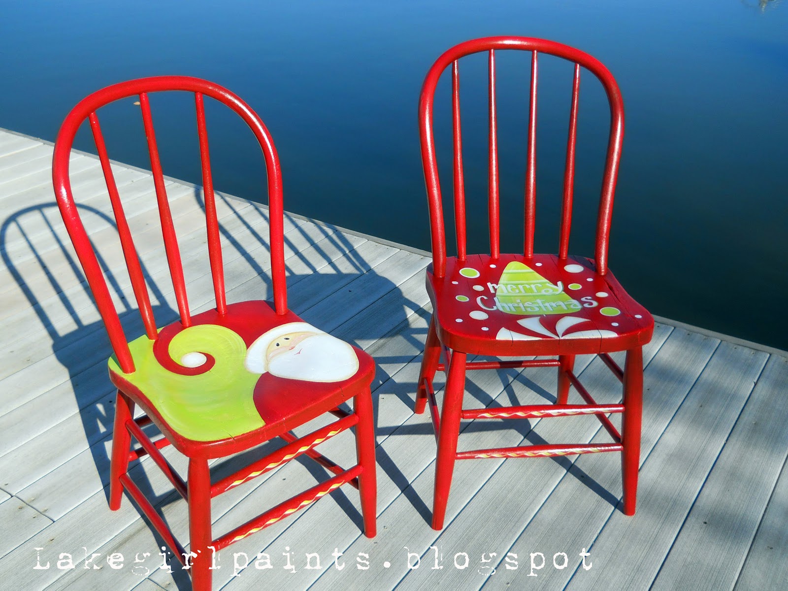 Lake Girl Paints Whimsical Christmas Chairs