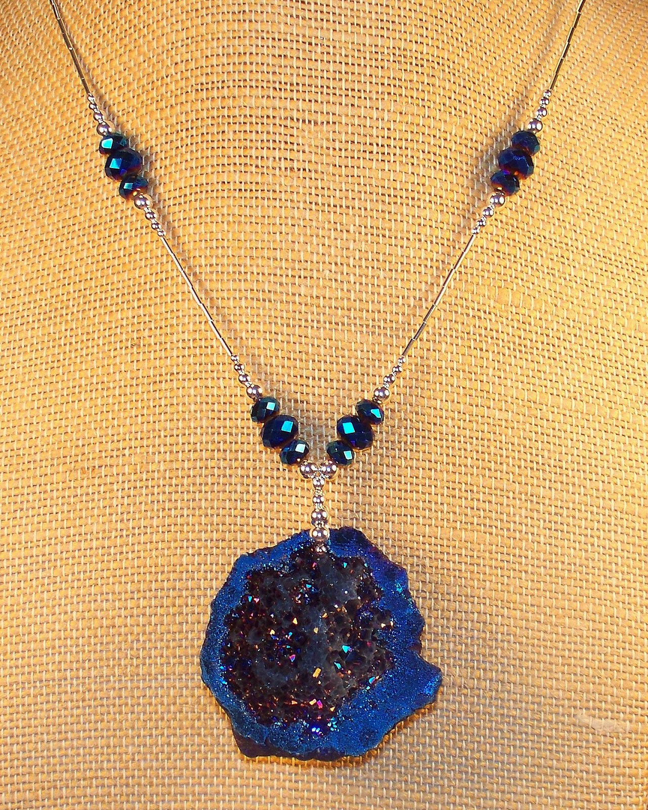 BeJeweled Blue Crystal Quartz, Swarovski and Sterling