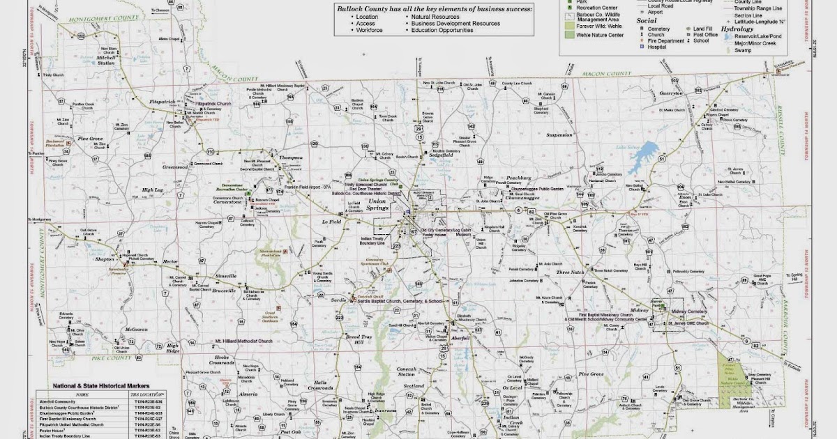 NoTeS To MySeLf... Map of Bullock County Midway, Alabama