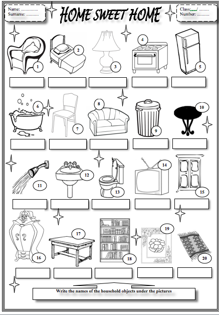 Efl elementary teachers: christmas activities for esl La Cajonera de Segundo: Household Objects